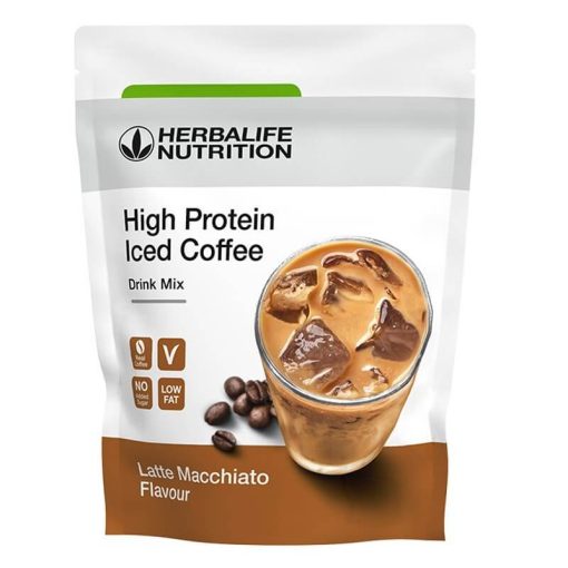 high protein iced coffee latte macchiato herbalife 308 g 2